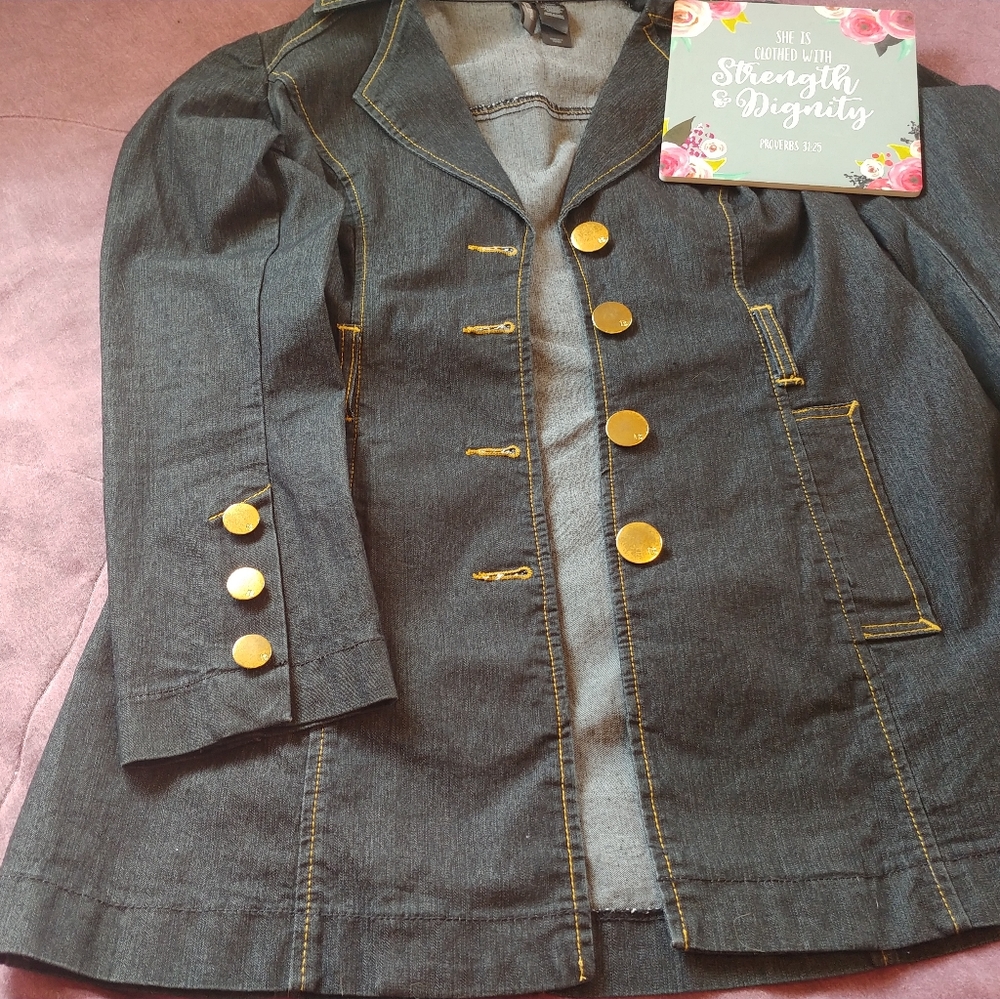 Denim peacoat